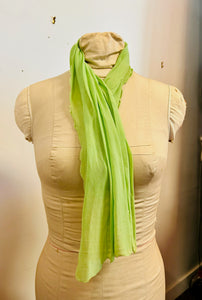 Sheer Lime Green Silk Scarf