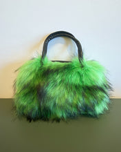 Load image into Gallery viewer, Super Furry Neon Green and Black Purse
