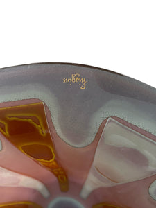 Higgins Fused Glass Pink and Orange Bowl