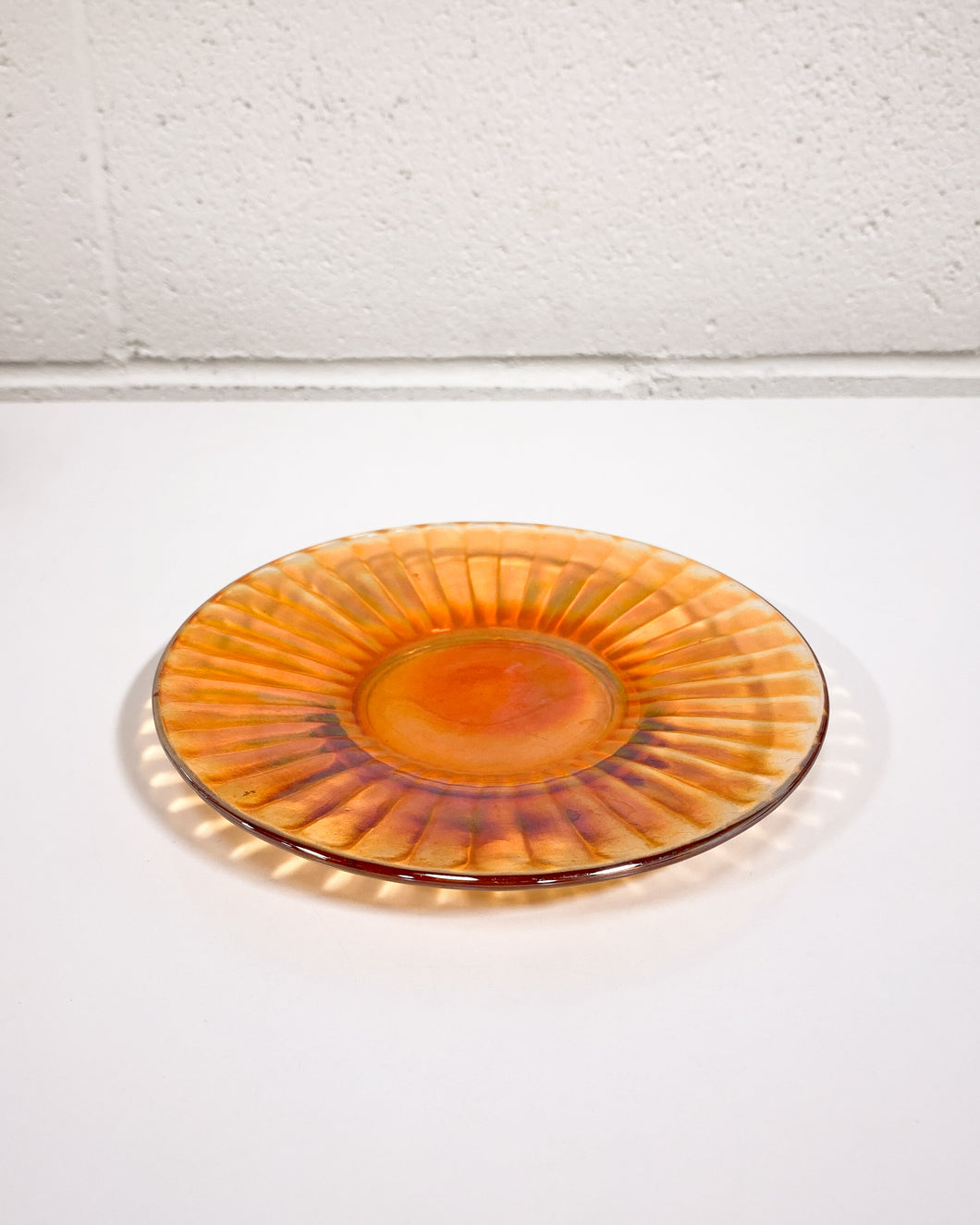 Irridescent Orange Sunburst Plate