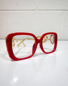 Red Glasses with Snake Temples