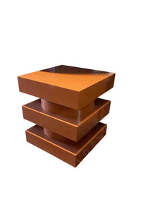 Rust Colored Stacked Square Side Table