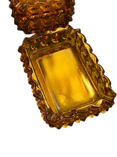 Load image into Gallery viewer, Set of Three Stackable Amber Hobnail Ashtrays
