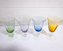 Load image into Gallery viewer, Vintage Set of 4 Colorful Goblets
