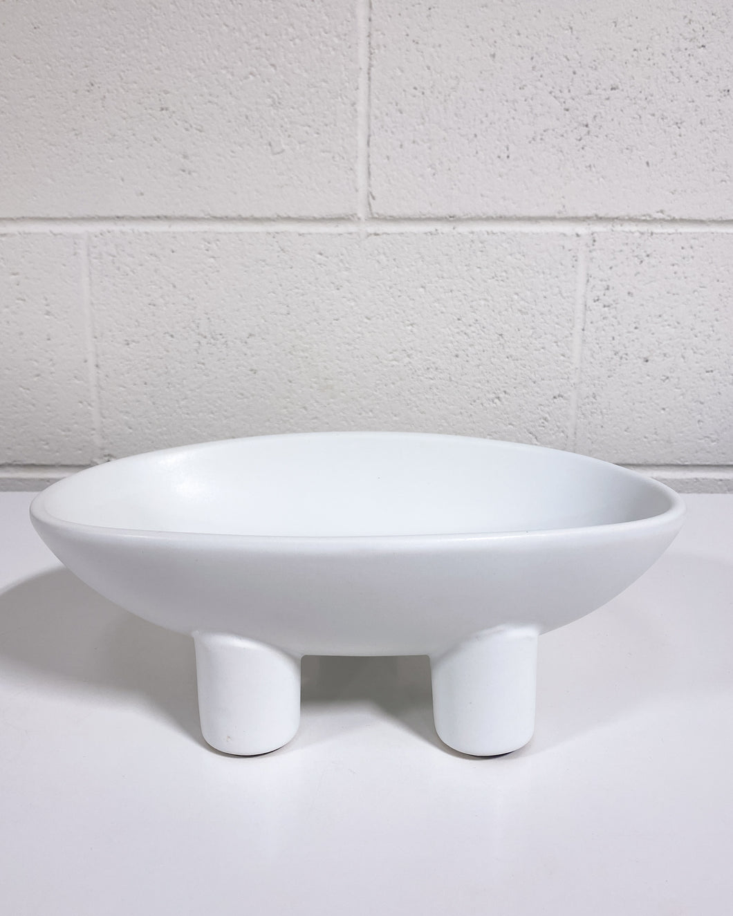 Footed Ceramic Ovular Fruit Bowl