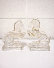Load image into Gallery viewer, Vintage Glass Horse Bookends - As Found
