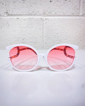 Load image into Gallery viewer, White Sunnies with Pink Lenses
