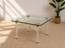 Load image into Gallery viewer, Tubular Lucite and Brass Italian Game Table Occasional Table

