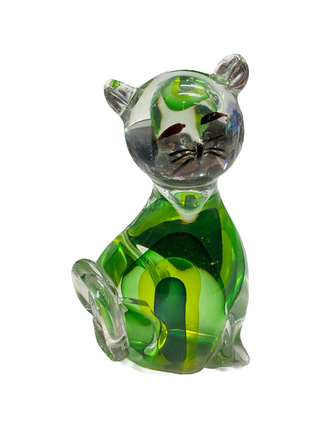 Large Green Somersso Murano Cat