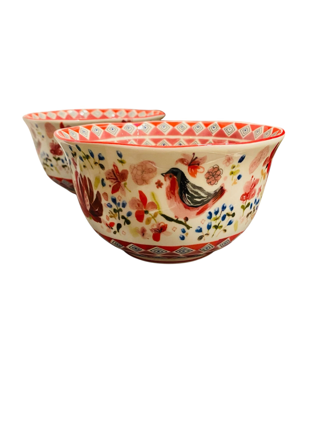 Pair of Jennifer Orkin Lewis Handp Painted Bowls