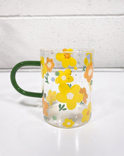Load image into Gallery viewer, Glass “Flower Power” Coffee Cup
