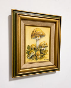 Vintage Mushroom Painting by N. Hayes