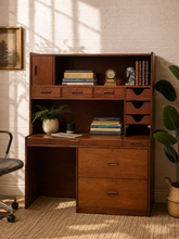 Load image into Gallery viewer, Vintage Mid-Century Modern Teak Secretary Desk with Fold-Down Writing Surface
