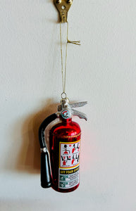 Christmas Tree Fire Extinguisher Glass Ornament