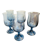 Load image into Gallery viewer, Set of Five Blue Wine Goblets
