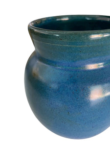 Small Speckled Blue with hints of Green Pottery Vase