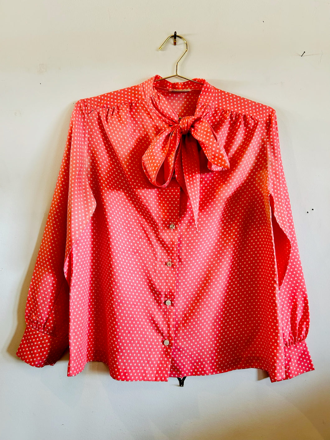 Lee Mar Pink Polka Dot Blouse