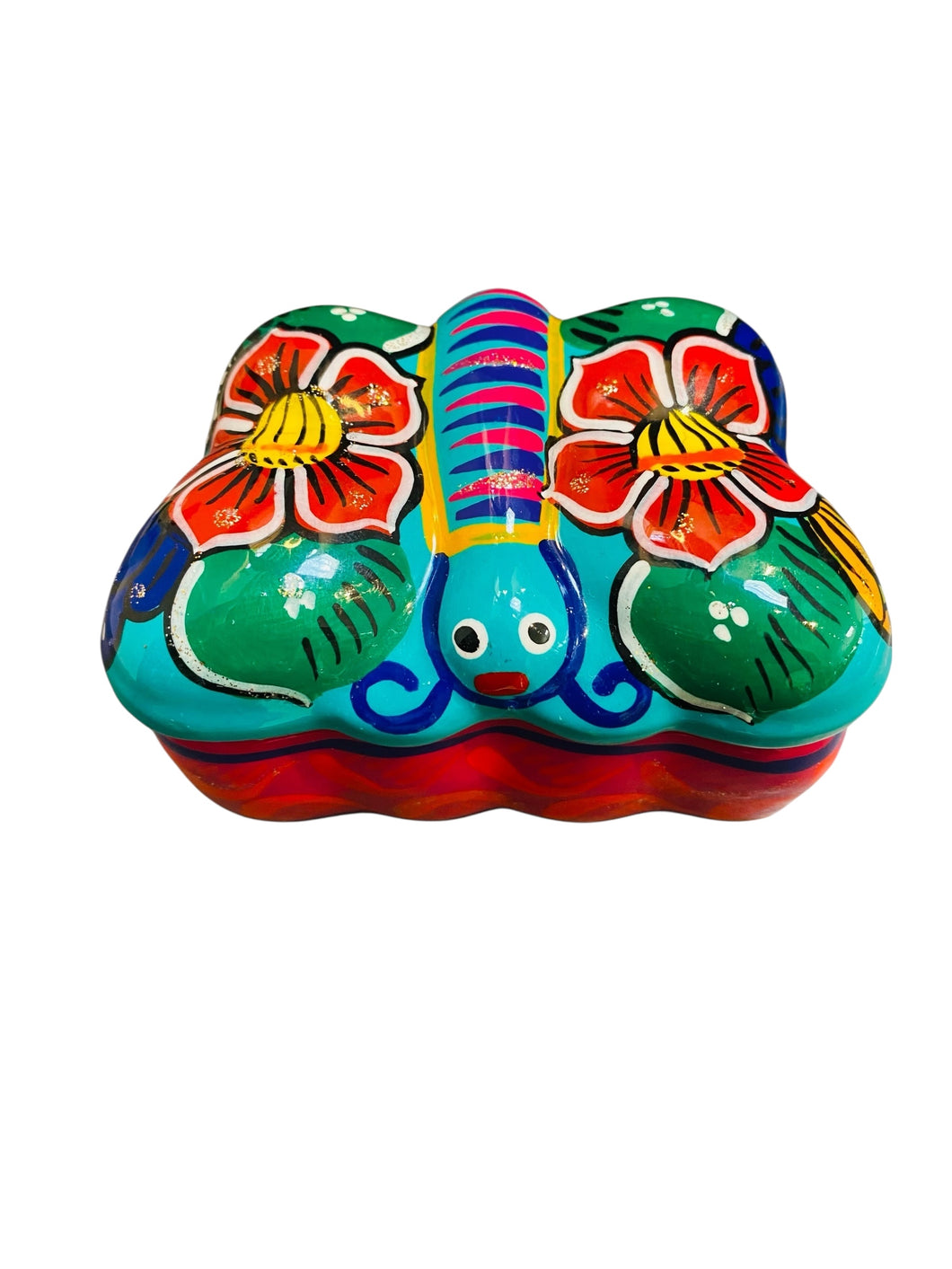 Multi Color Butterfly Trinket Box