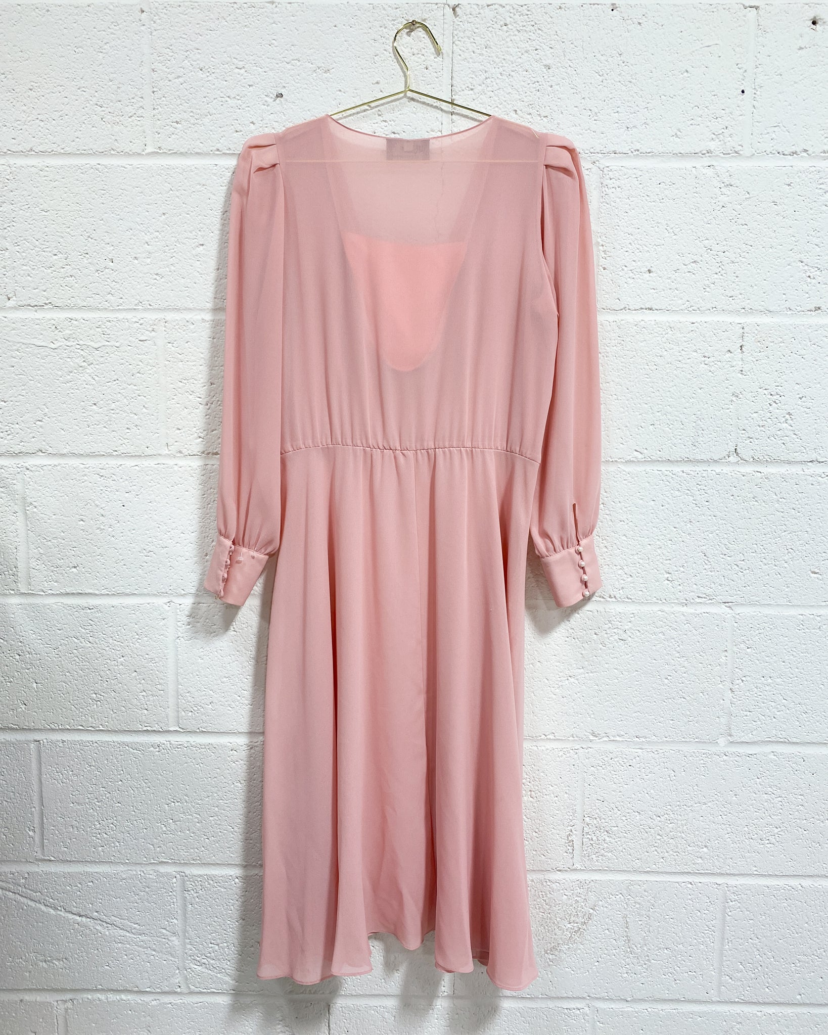 Vintage Ursula of Switzerland Pink Chiffon Dress (11/12) Sunbeam Vintage Vintage Ursula of Switzerland Pink Chiffon Dress (11/12) Sunbeam Vintage