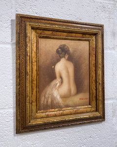 Vintage Oil Painting of a Woman’s Back