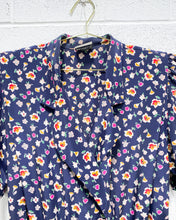 Load image into Gallery viewer, Vintage Navy Blue Dress with Flowers
