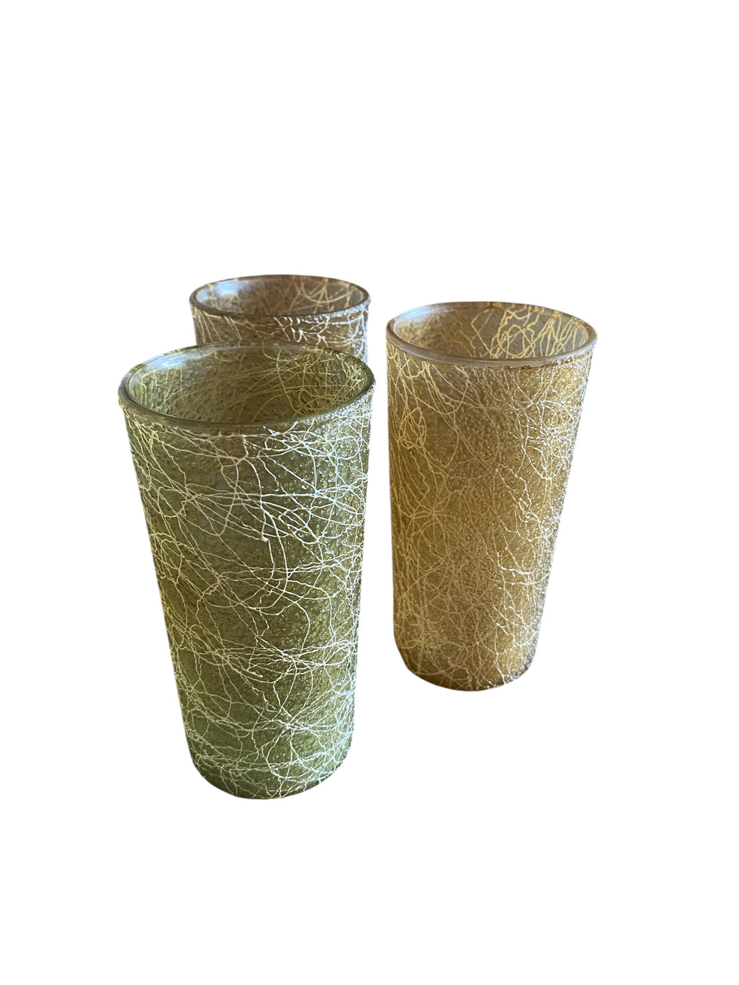 Set of Three spaghetti Highball glasses