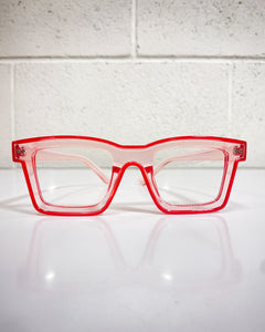 Red Outline Rectangular Glasses