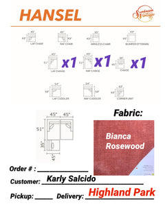 Hansel 3 Piece in Bianca Rosewood