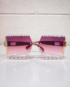 Rose Colored Glam Sunnies with Pearl Detail