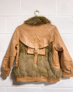 Faux Leather and Fur Jacket