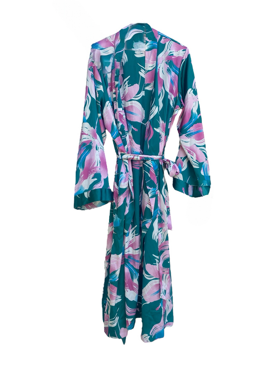 Stars above Robe in Teal and Purple Flowers – Sunbeam Vintage