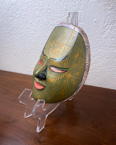Vintage Handpainted Carved Wood Mask