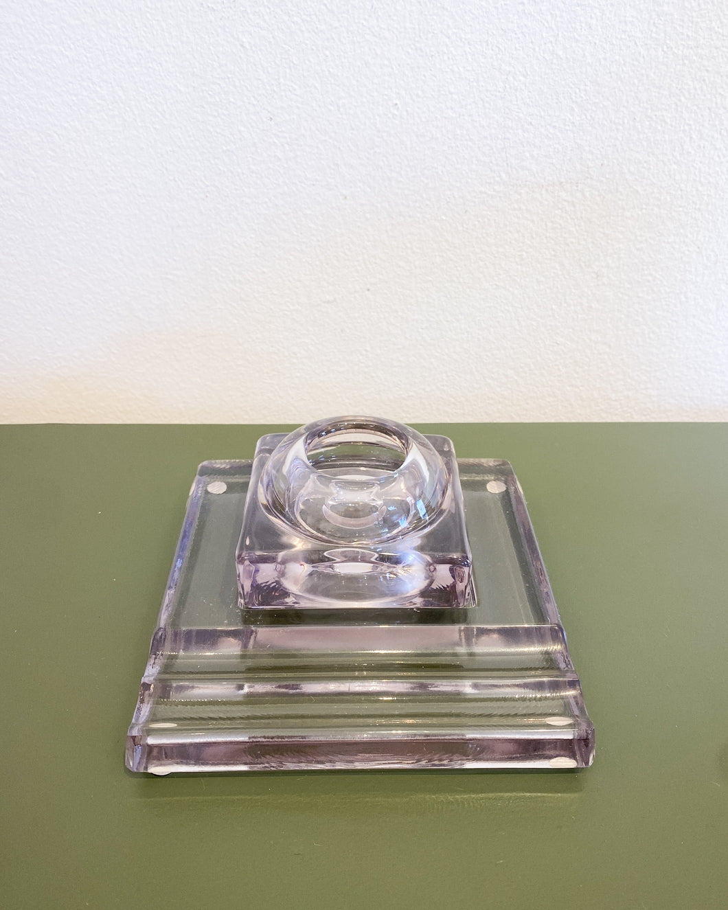 Antique 2-Piece Glass Inkwell