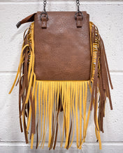 Load image into Gallery viewer, Faux Leather Crossbody with Fringe + Skull Detail
