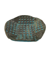 Load image into Gallery viewer, Circular Turquoise and Black Stoneware with a Square base Trinket Dish
