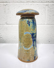Load image into Gallery viewer, Tall Stoneware Vessel with Lid, Signed

