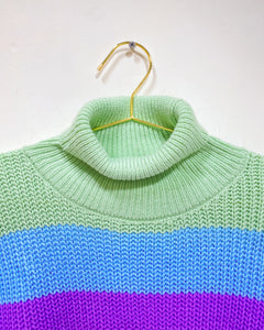 Pastel Striped Crop Sweater (XL)