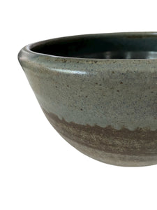 Large Beautiful Celadon Gray Wash with Iron Oxide Brown Stoneware Bowl