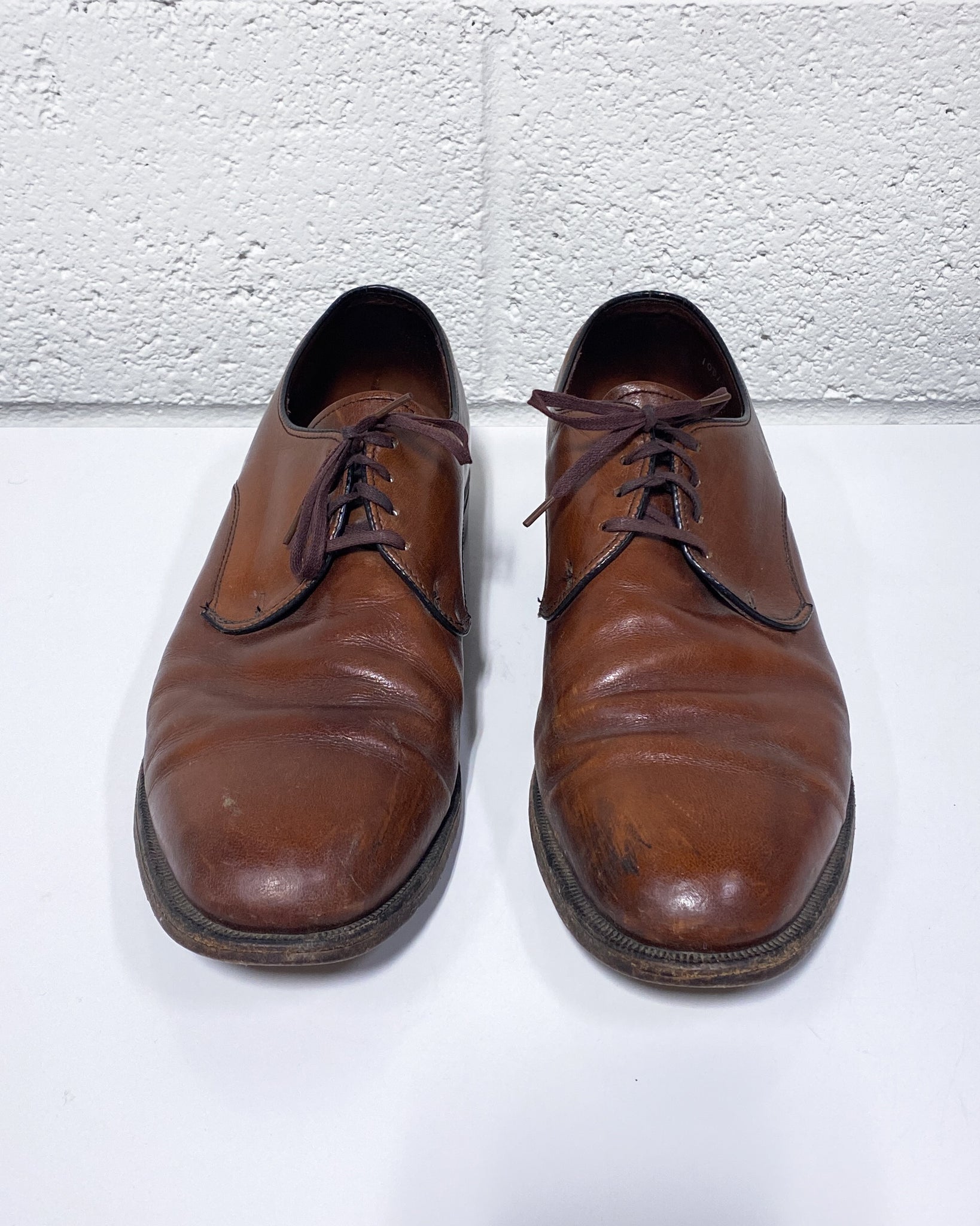 vintage dress shoes Vintage Brown Men's Leather Shoes (10D) – Sunbeam Vintage