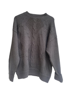 Ted Lapidus in Black Cable Knit Sweater