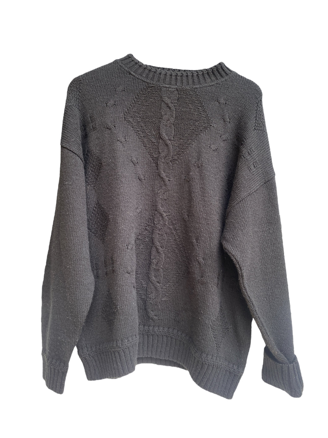 Ted Lapidus in Black Cable Knit Sweater