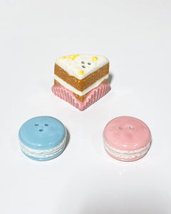 Cake and Macaron Salt and Pepper Shakers - Set of 3
