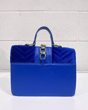 Load image into Gallery viewer, Bright Blue Velvet Handbag
