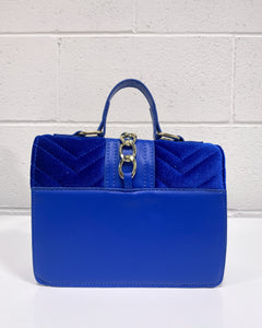 Bright Blue Velvet Handbag