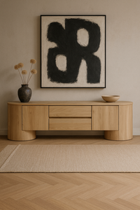 Milan Curved Blonde Credenza