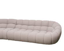 Load image into Gallery viewer, Grey Sculptural Channel-Tufted Curved Modular Sectional Sofa
