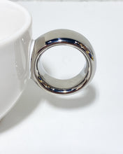 Load image into Gallery viewer, White Coffee Cup with Silver Ring Handle
