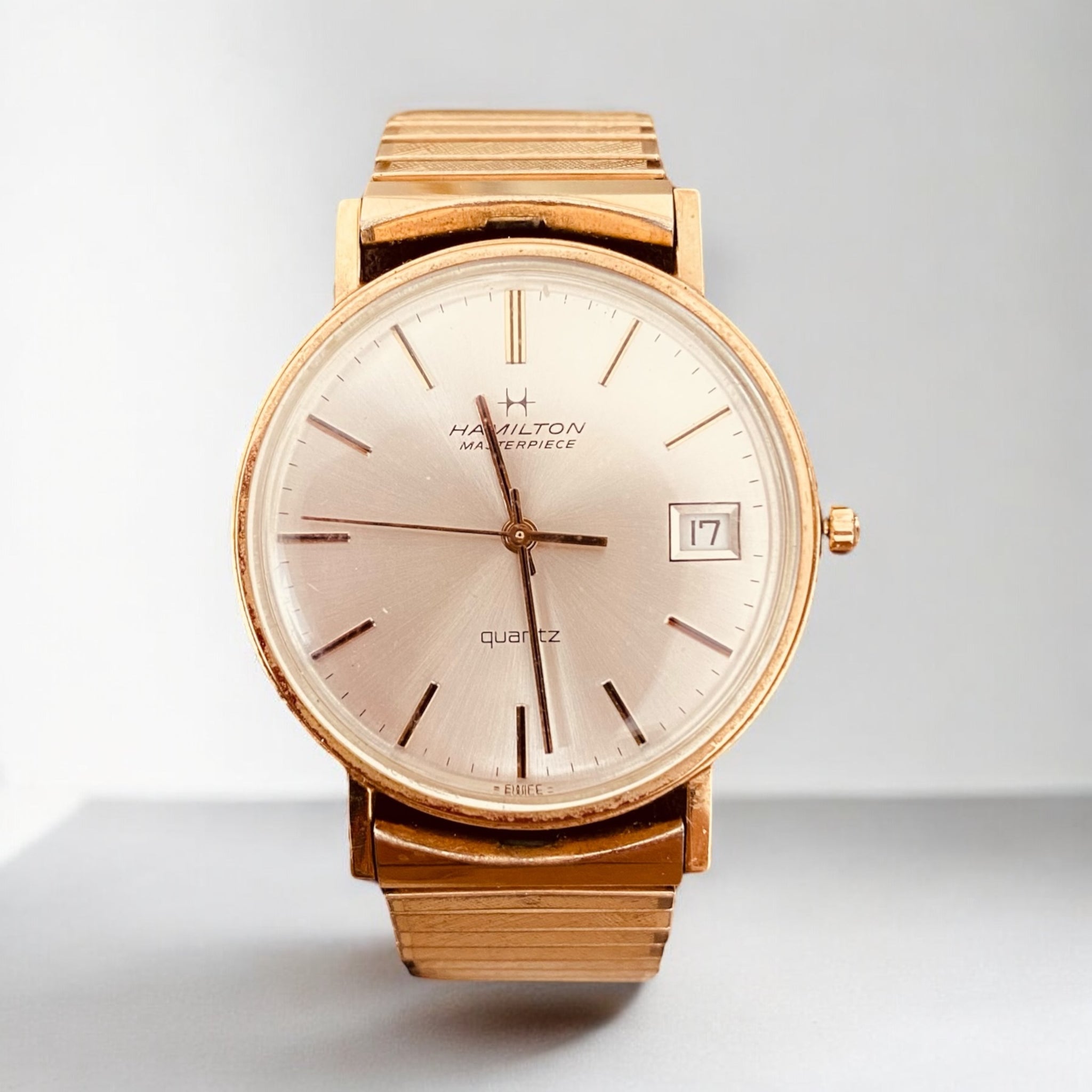 Vintage Hamilton Masterpiece 10GF Gold Date Watch – Sunbeam Vintage