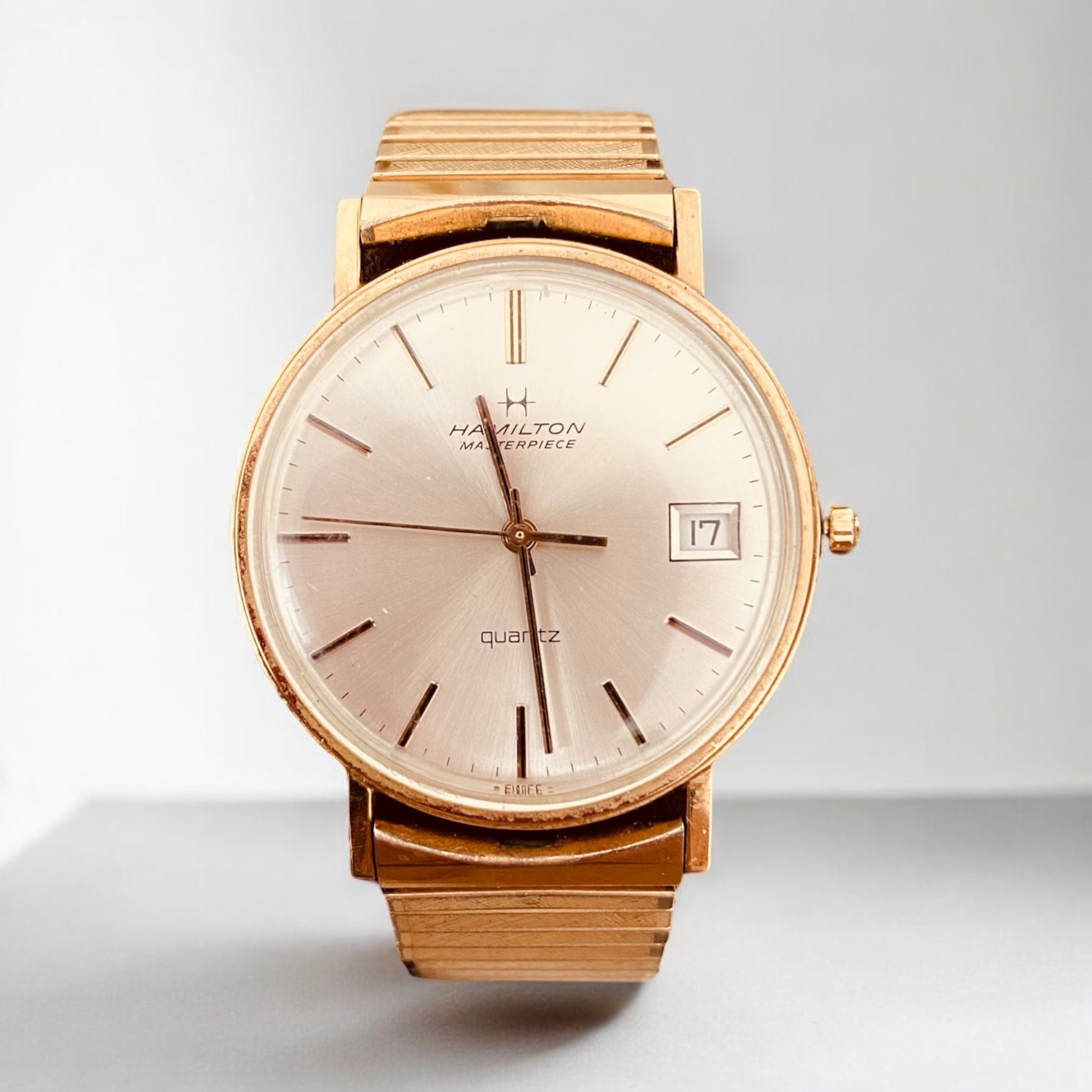 Vintage Hamilton Masterpiece 10GF Gold Date Watch