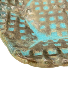 Small Textured Turquoise Blue Stoneware Catchall